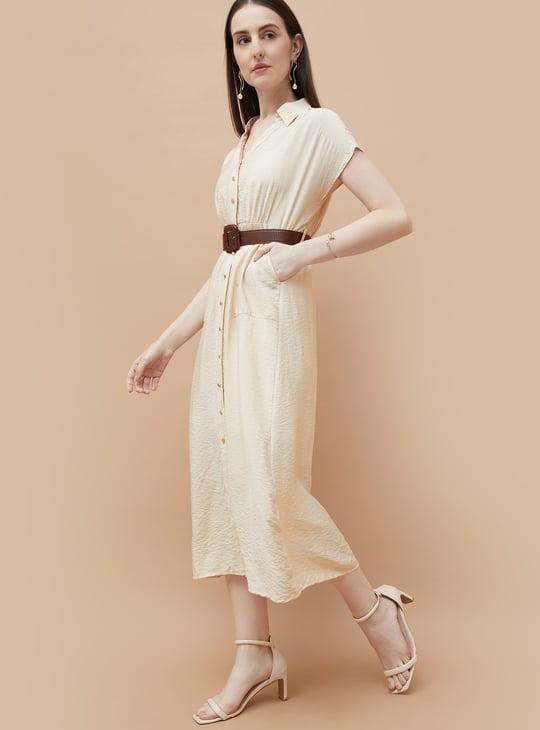 CODE Texured Shirt Dress with Inner