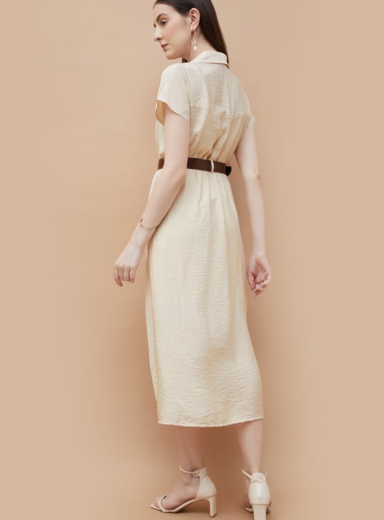 CODE Texured Shirt Dress with Inner