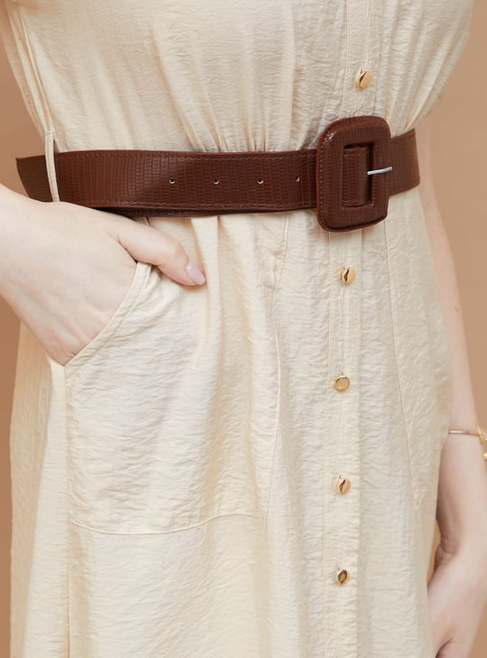 CODE Texured Shirt Dress with Inner
