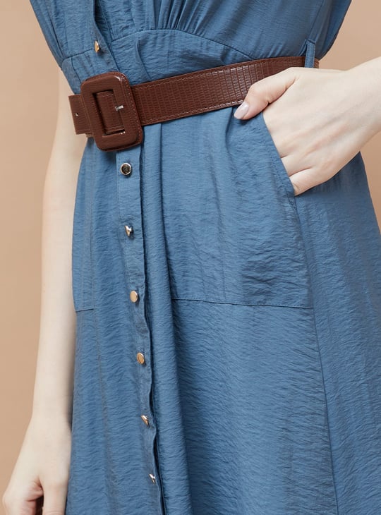 CODE Solid Shirt Dress