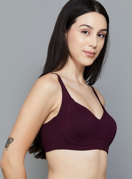 ENAMOR Solid Padded Non Wired T-shirt Bra