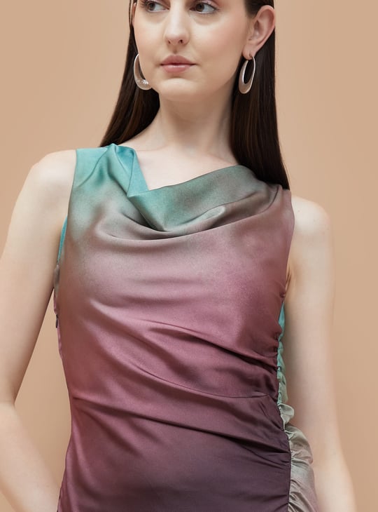 CODE Printed Sleeveless Sheath Dress