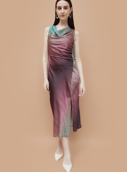 CODE Printed Sleeveless Sheath Dress