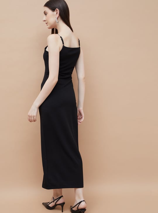 CODE Embellished Strap Asymmetric Dress