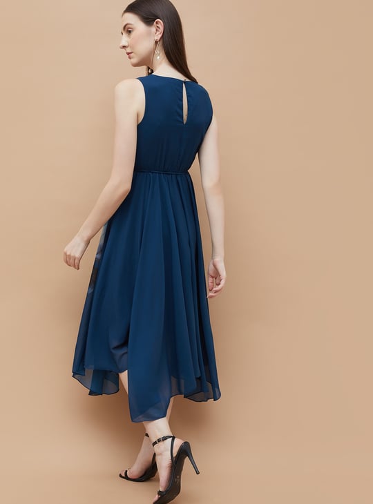 CODE Floral Print Asymmetric Hem Dress