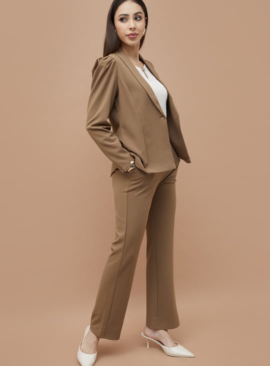 CODE Panelled Shawl Collar Single Breasted Blazer