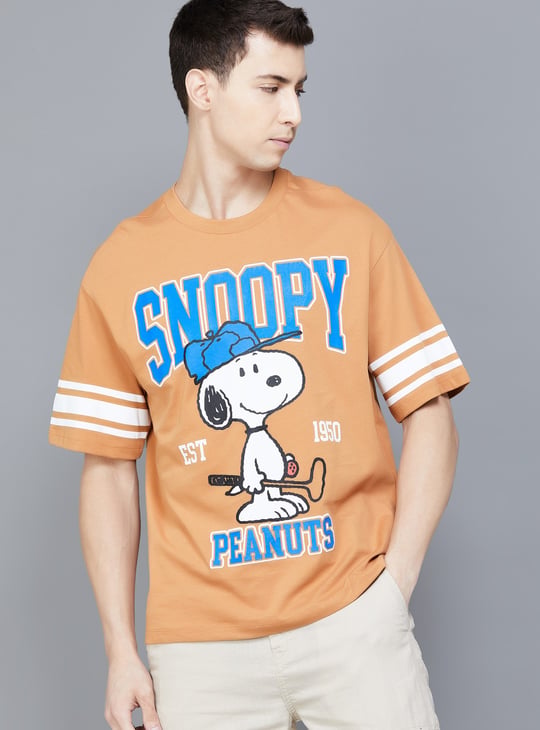FREE AUTHORITY Snoopy Print Oversized T-shirt