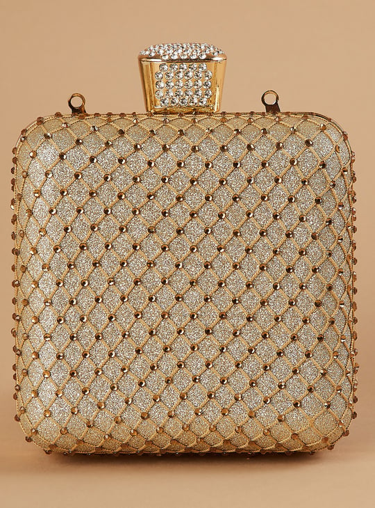 CODE Embellished Box Clutch