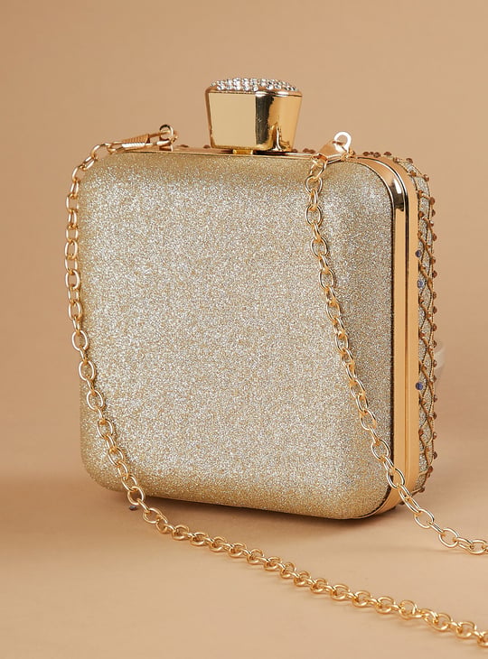 CODE Embellished Box Clutch