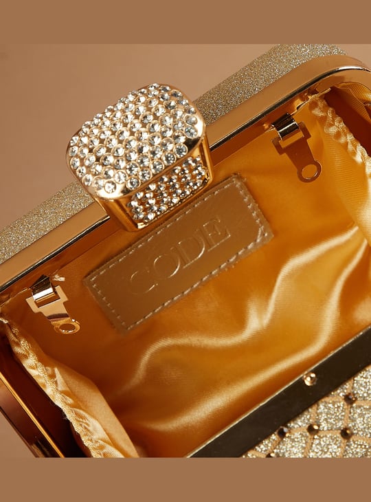 CODE Embellished Box Clutch