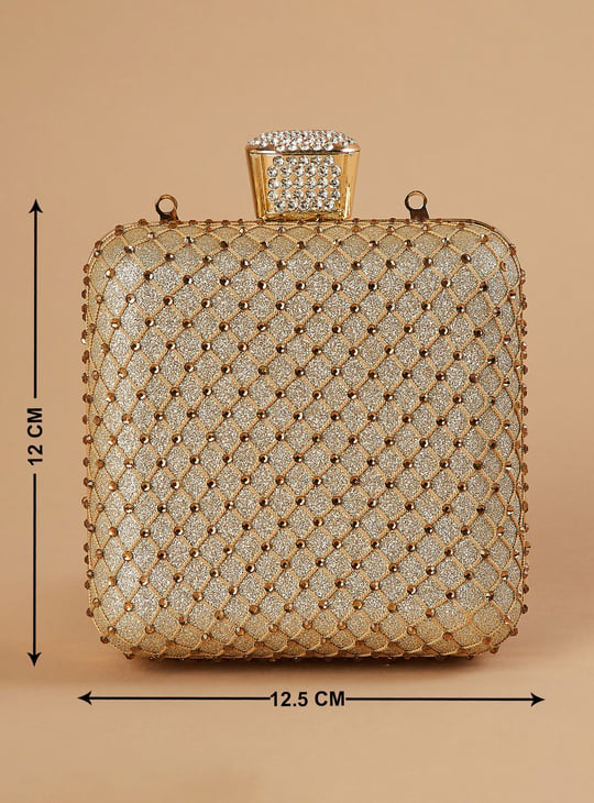 CODE Embellished Box Clutch