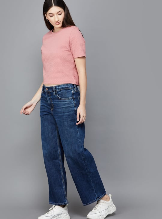 AMERICAN EAGLE Whiskered High-Waist Stovepipe Jeans (Straight)