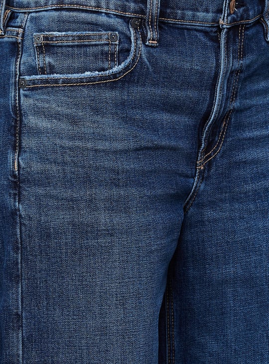 AMERICAN EAGLE Whiskered High-Waist Stovepipe Jeans (Straight)