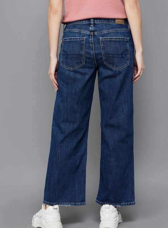 AMERICAN EAGLE Whiskered High-Waist Stovepipe Jeans (Straight)