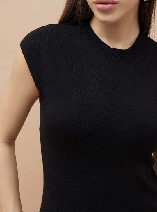 CODE Knitted Cap Sleeves Top