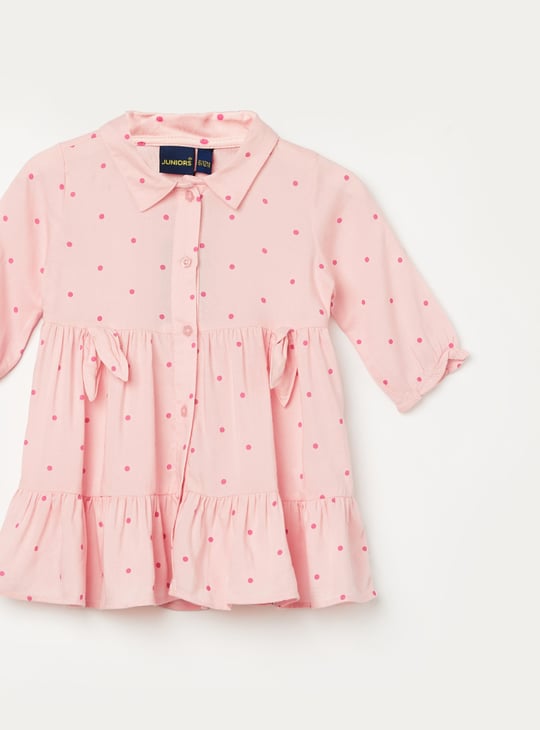 JUNIORS Girls Polka Dot Print A-line Dress