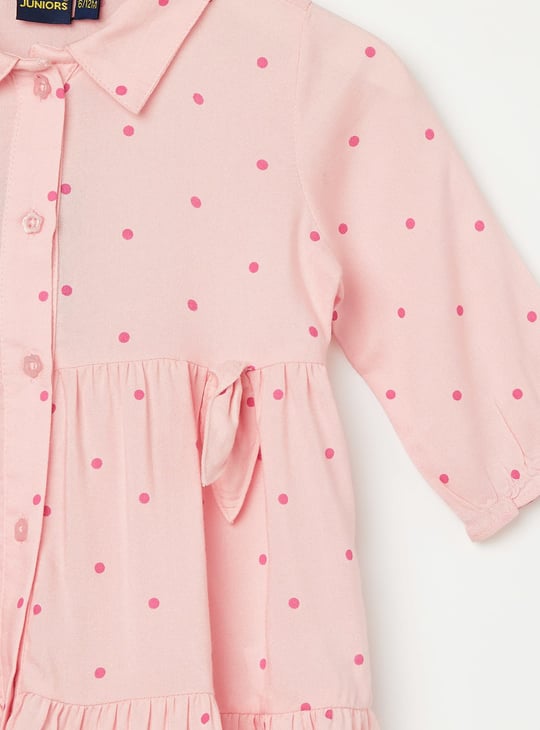 JUNIORS Girls Polka Dot Print A-line Dress