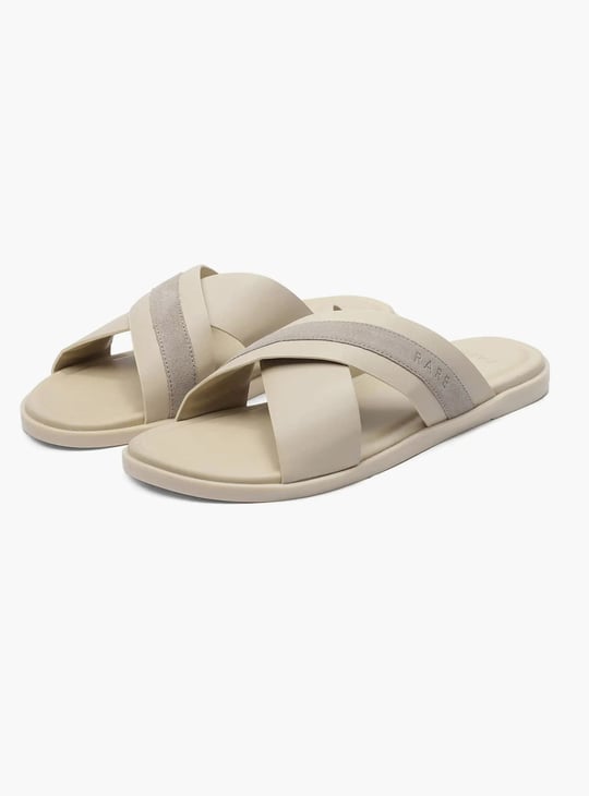 RARE RABBIT Stride Striped Leather Sandals