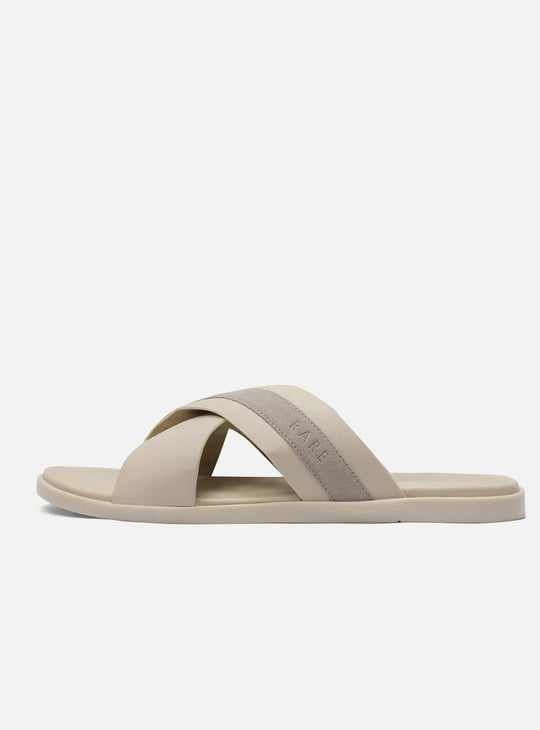 RARE RABBIT Stride Striped Leather Sandals