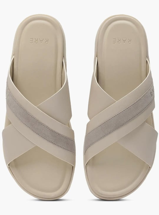 RARE RABBIT Stride Striped Leather Sandals