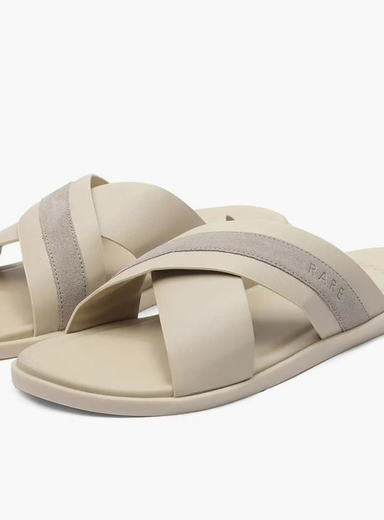 RARE RABBIT Stride Striped Leather Sandals