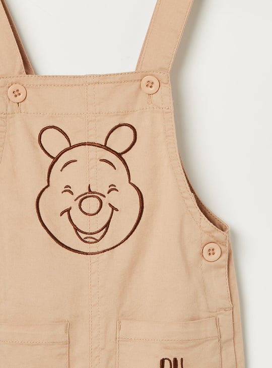 JUNIORS Boys Winnie the Pooh Print Dungaree with T-shirt