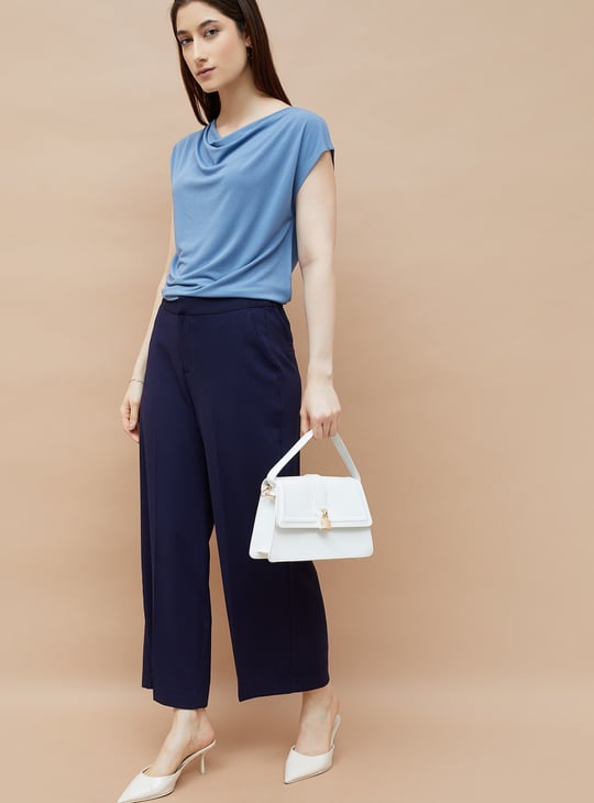 CODE Solid Cowl Neck Top