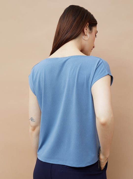 CODE Solid Cowl Neck Top