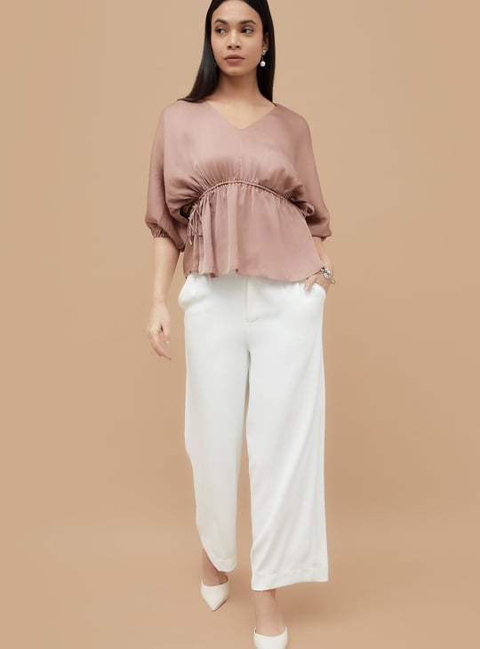 CODE Solid Batwing Sleeve Top