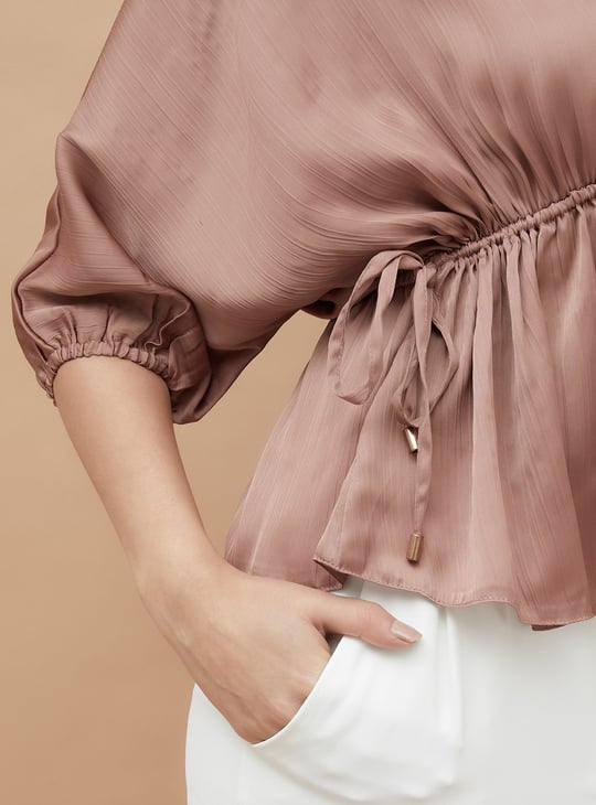CODE Solid Batwing Sleeve Top