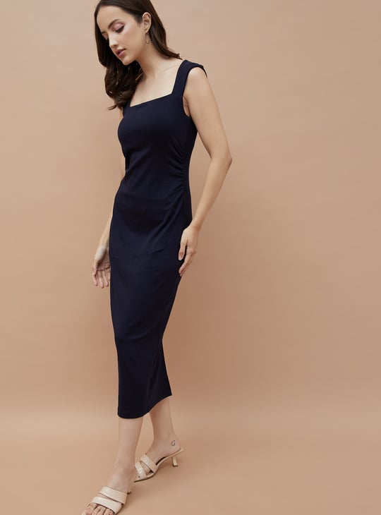 GINGER Solid Bodycon Dress