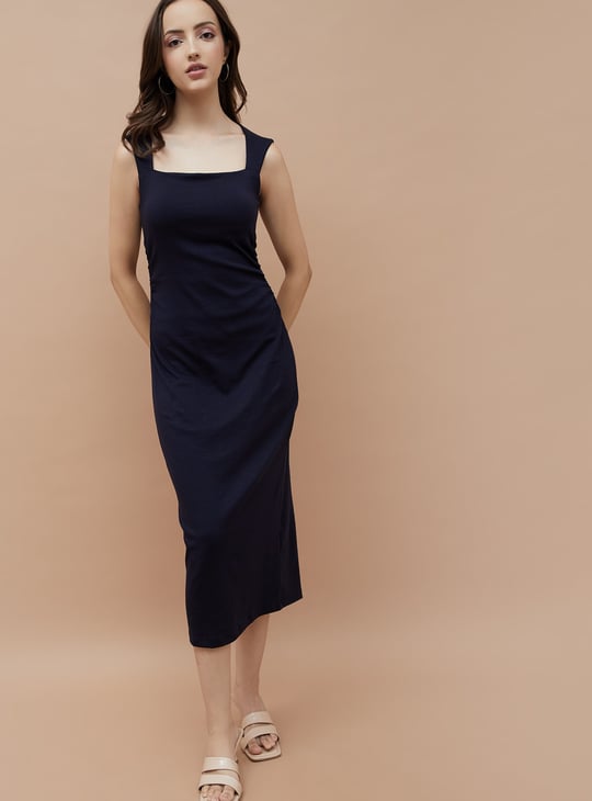 GINGER Solid Bodycon Dress
