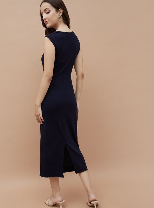 GINGER Solid Bodycon Dress