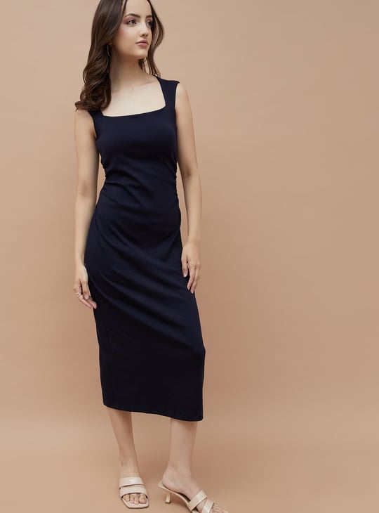 GINGER Solid Bodycon Dress
