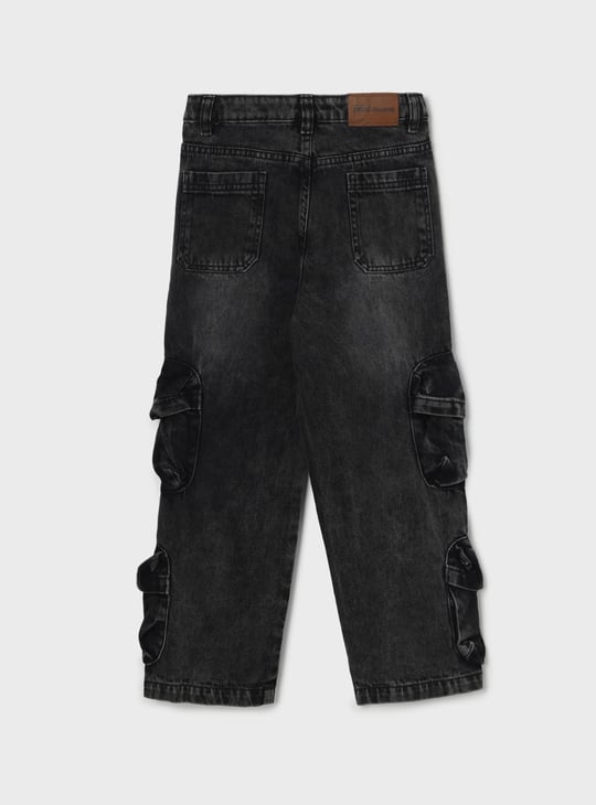 FAME FOREVER Boys Washed Cargo Jeans