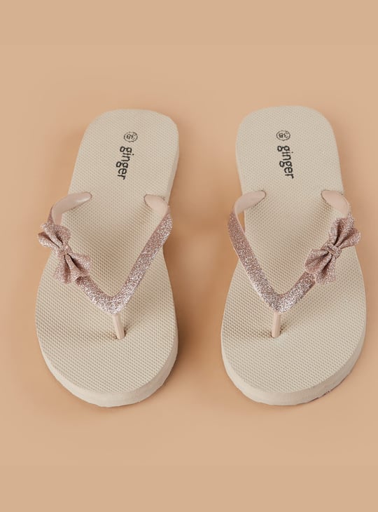 GINGER Bow-Detailed Flip Flops