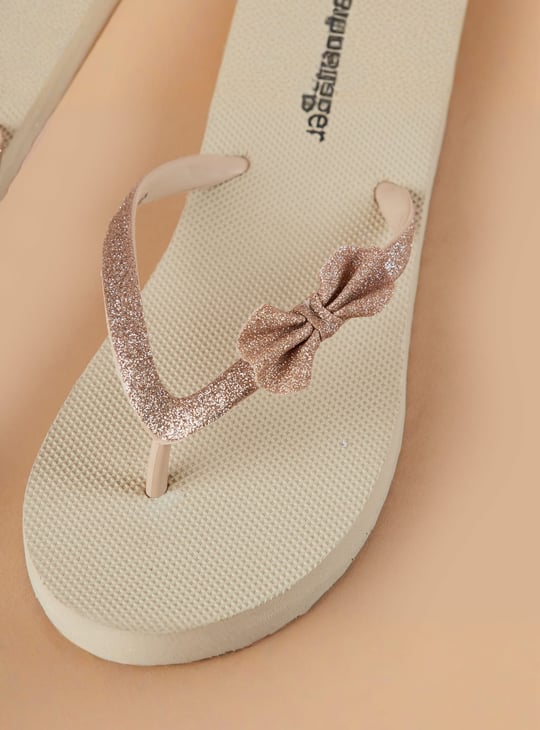 GINGER Bow-Detailed Flip Flops