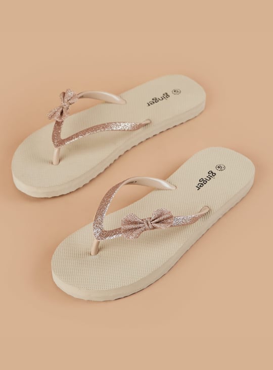 GINGER Bow-Detailed Flip Flops