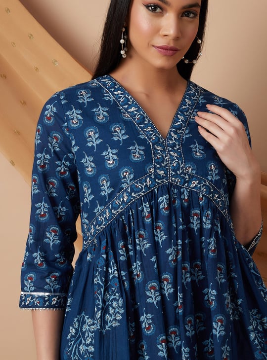 MELANGE Printed A-line Kurta