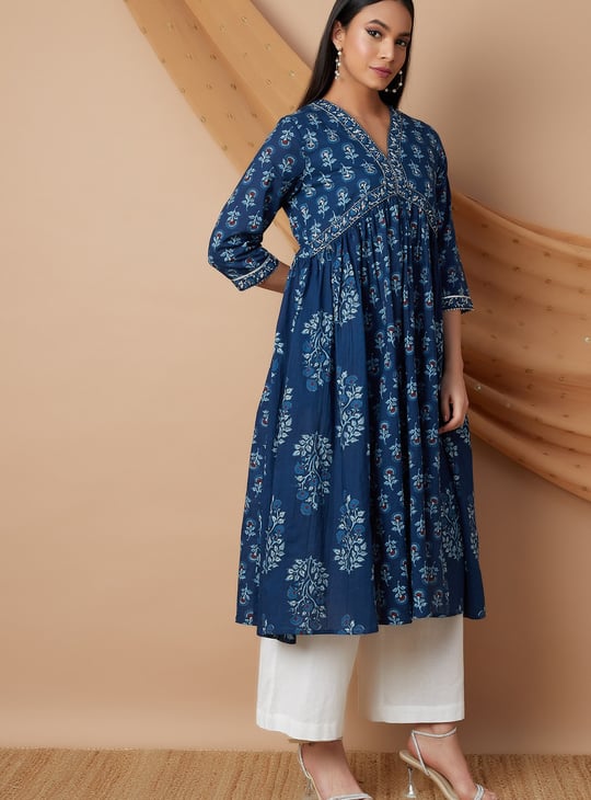 MELANGE Printed A-line Kurta
