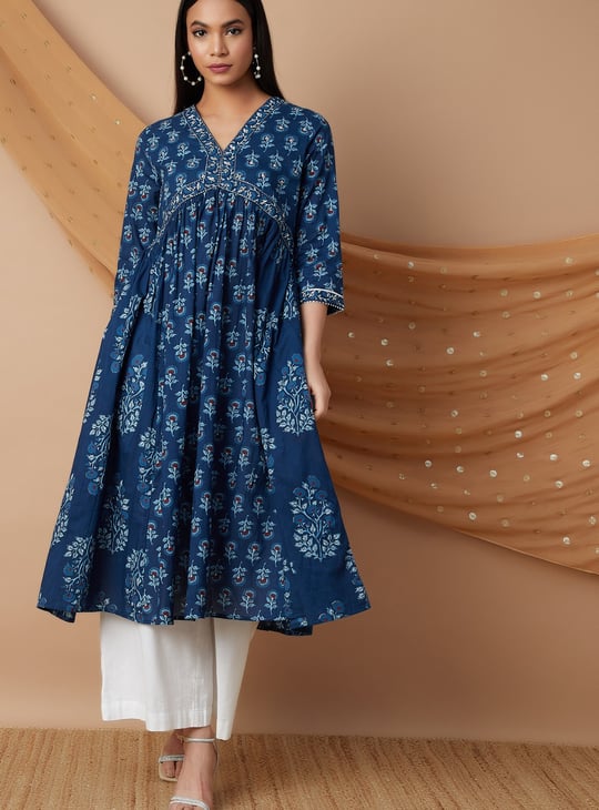 MELANGE Printed A-line Kurta