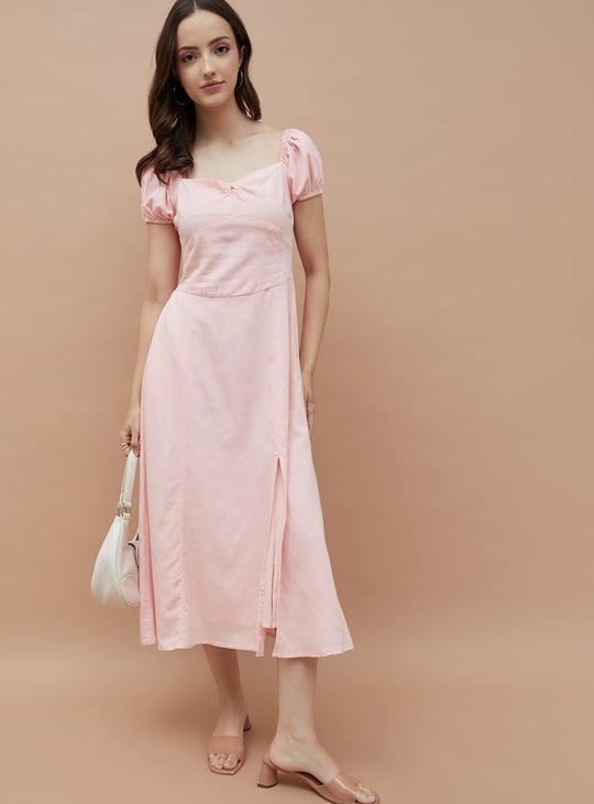 solid a line dress Tiered Dress Women Horkkom Summer V Neck Maxi Dresses Solid Color Short Sleeve Pleated A Line Dresses Navy 2XL, Women's, Blue