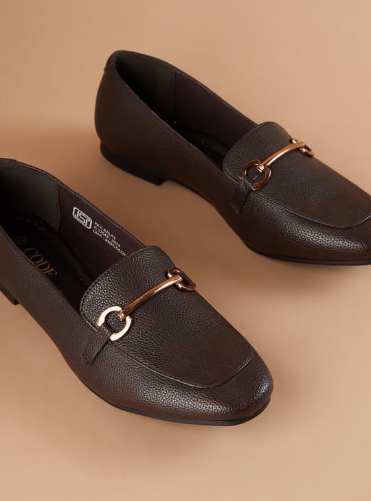 CODE Textured Horsebit Loafers