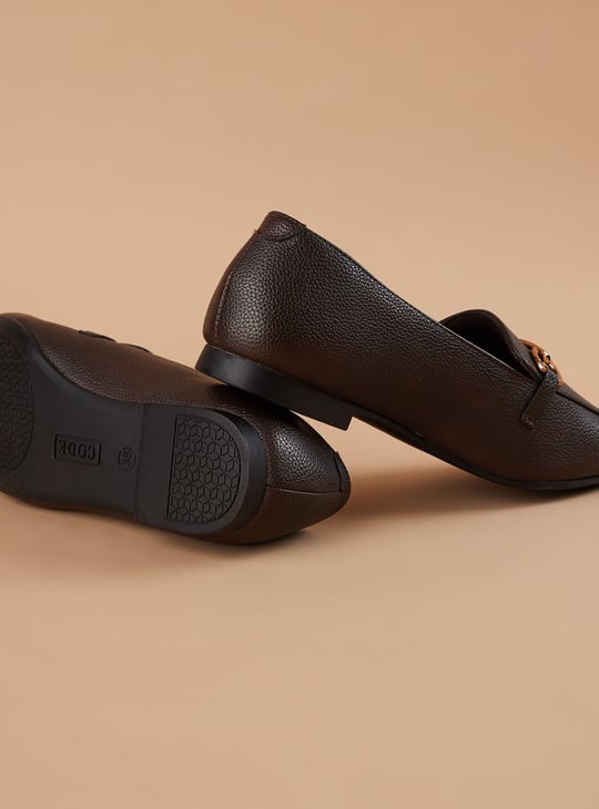 CODE Textured Horsebit Loafers