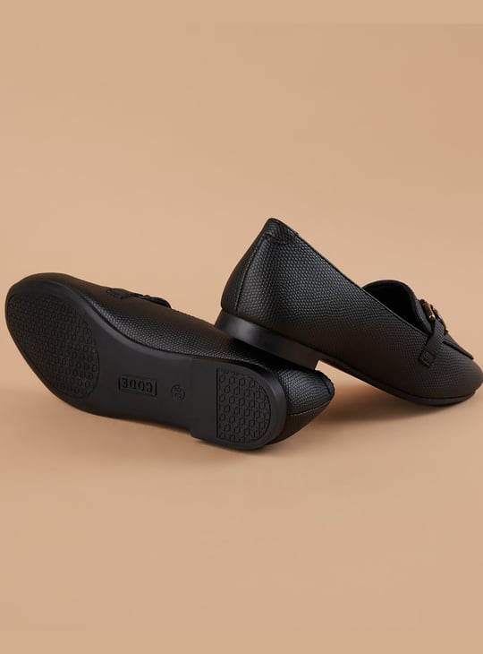 CODE Textured Horsebit Loafers