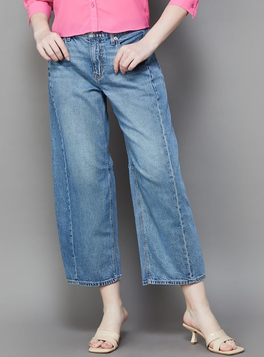 AMERICAN EAGLE Washed Barrel Fit Jeans