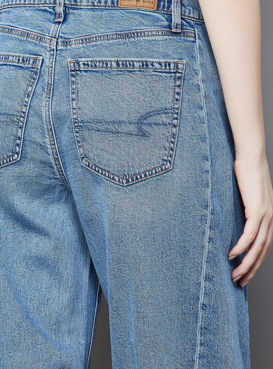 AMERICAN EAGLE Washed Barrel Fit Jeans
