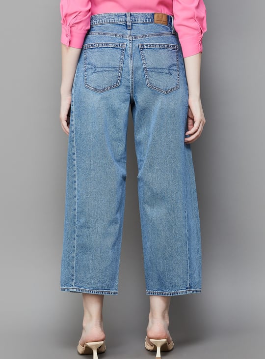 AMERICAN EAGLE Washed Barrel Fit Jeans