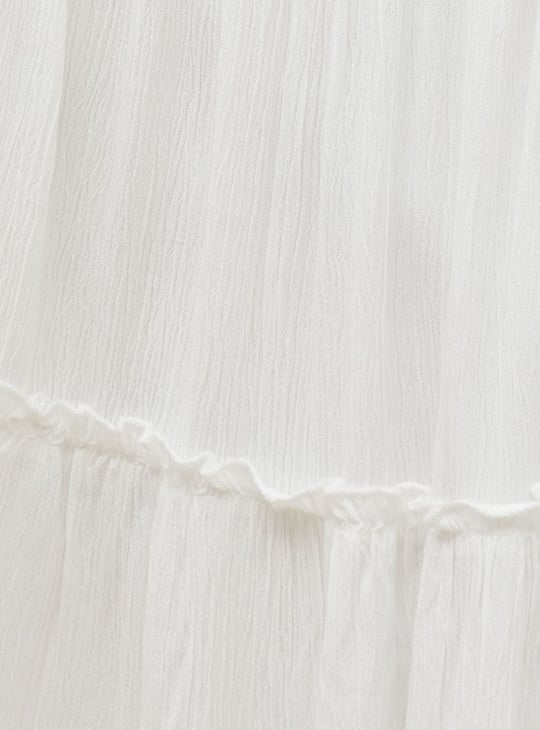 GINGER Solid Tiered Maxi Skirt