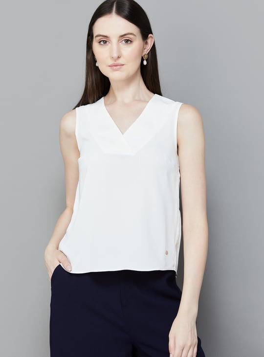 VAN HEUSEN Solid Sleeveless Top